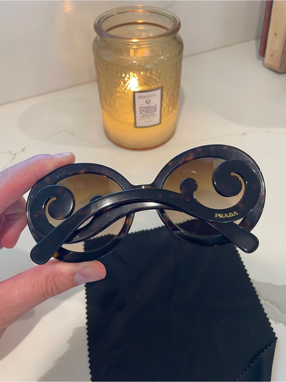 Prada Women’s Tortoiseshell Swirl Sunglasses - Dark Brown/Amber